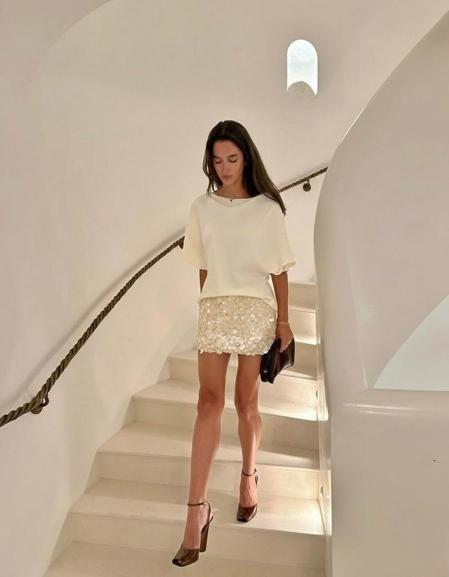 Falda de lentejuelon