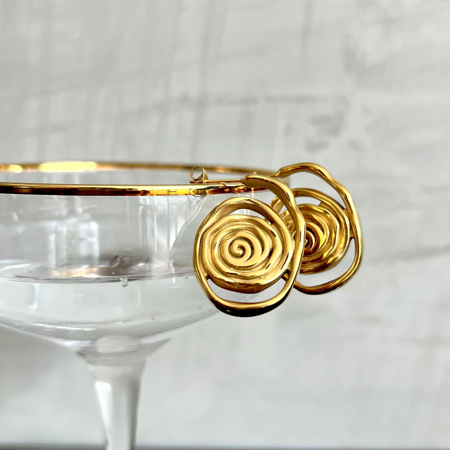Imperfect spiral earrings.