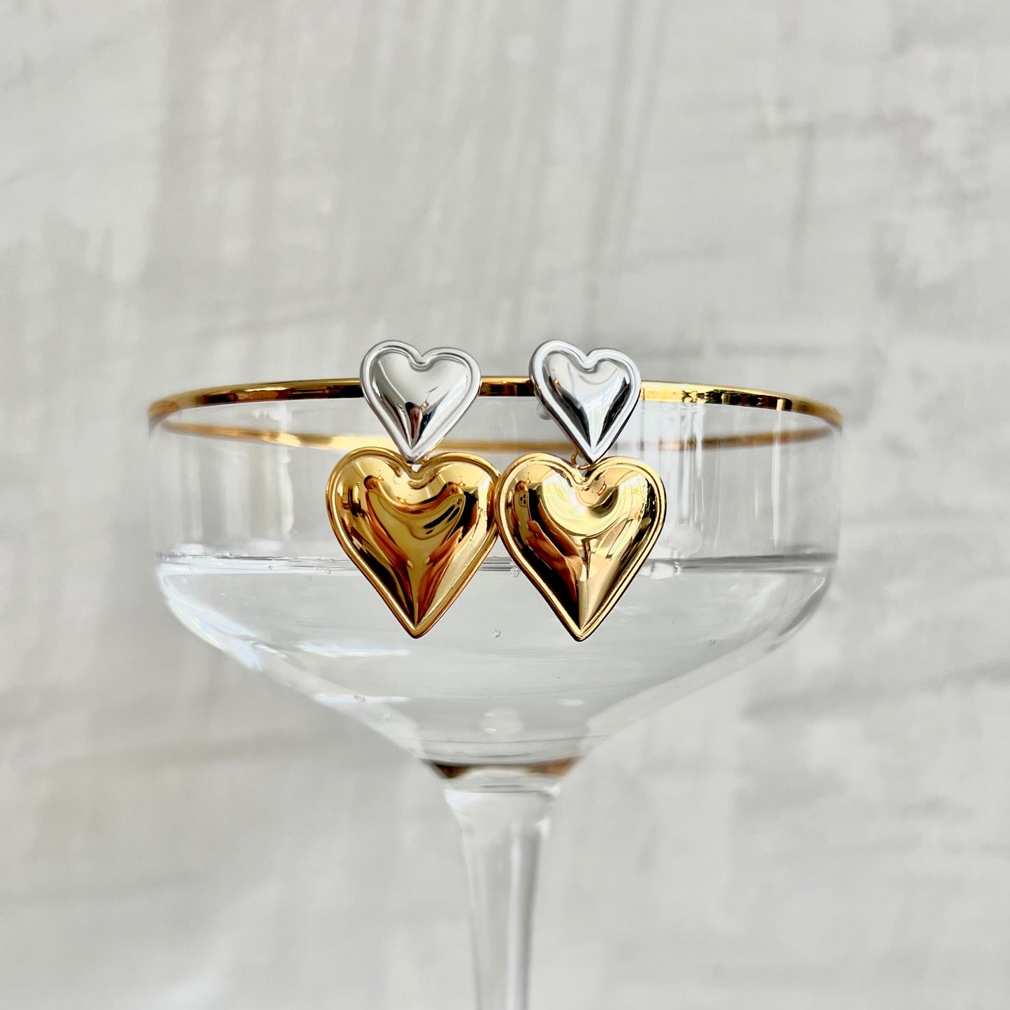 Double heart earrings.