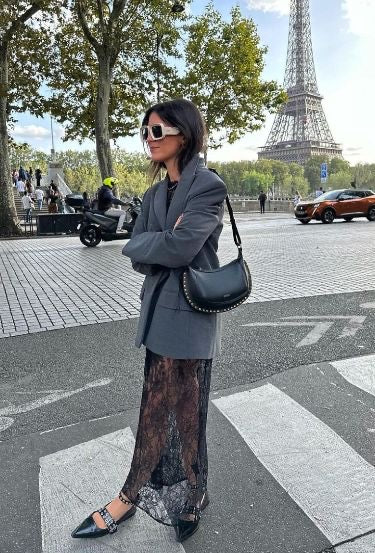 Long lace skirt.