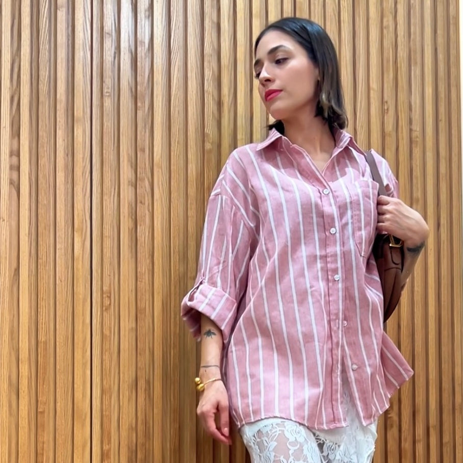 CAMISA ROSA RAYADA