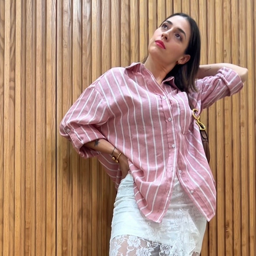 CAMISA ROSA RAYADA