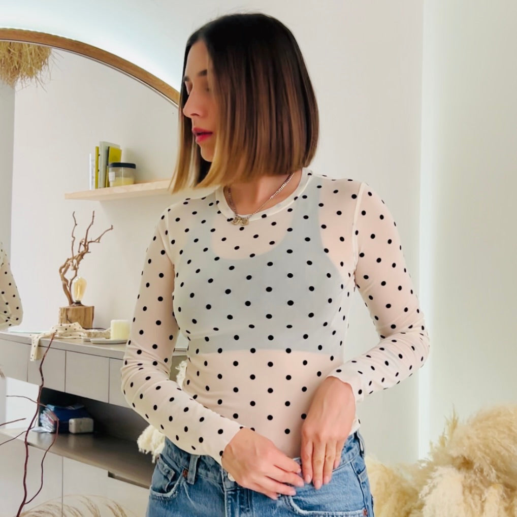 Top Polka puntos elastica