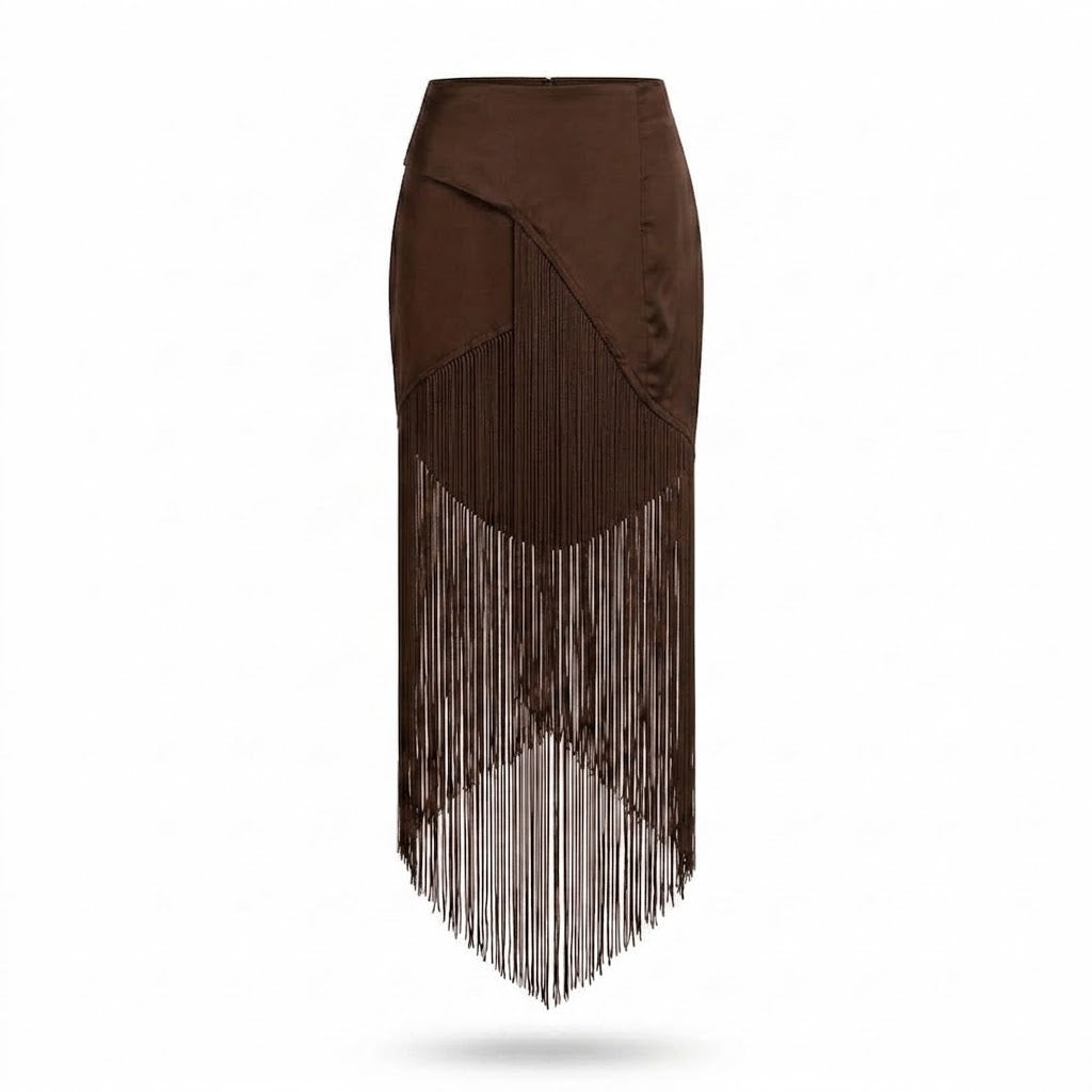 Falda envolvente de flecos boho chic