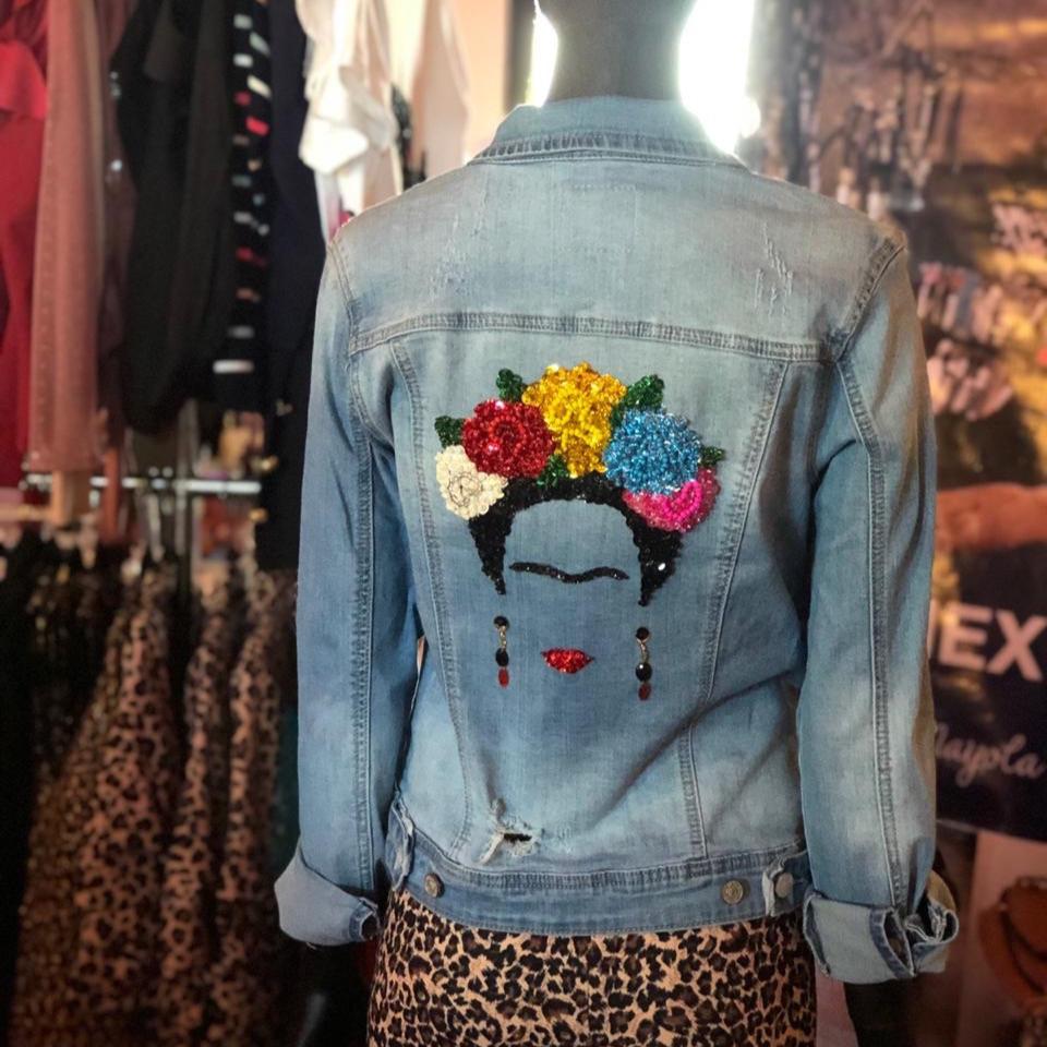 Chamarra Mezclilla Bordada Chamarra Bordada Frida Kahlo