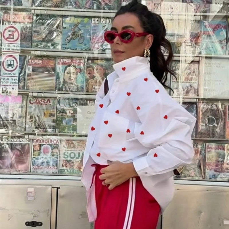 CAMISA CORAZONES ROJOS MINIS