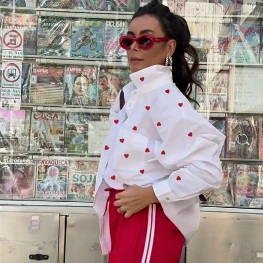 CAMISA CORAZONES ROJOS MINIS