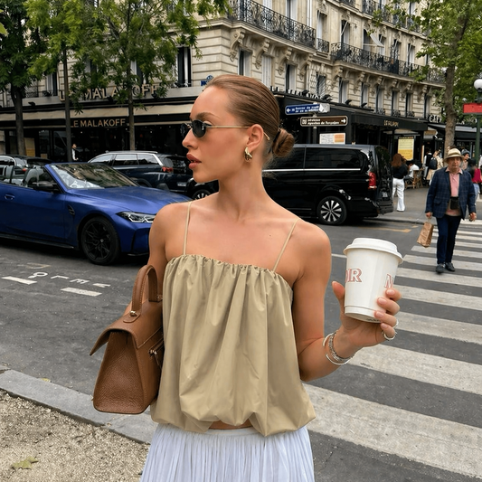 Top bombacho verde olivo