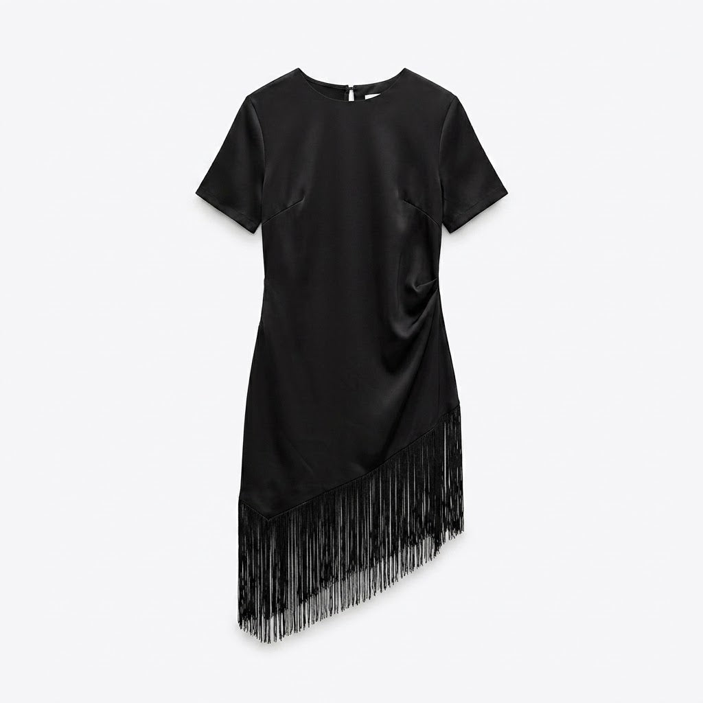 Top midi asimétrico con mangas