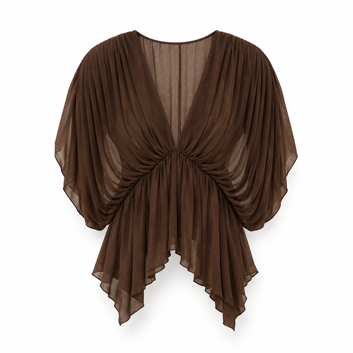 Blusa drapeada chocolate