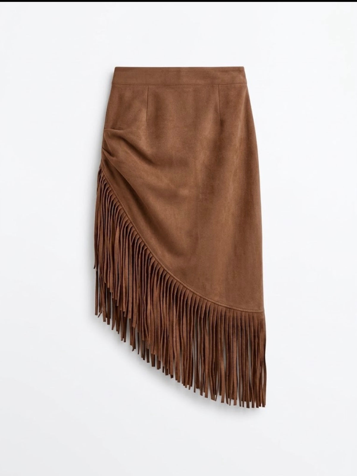 Falda de flecos asimétrica boho chic