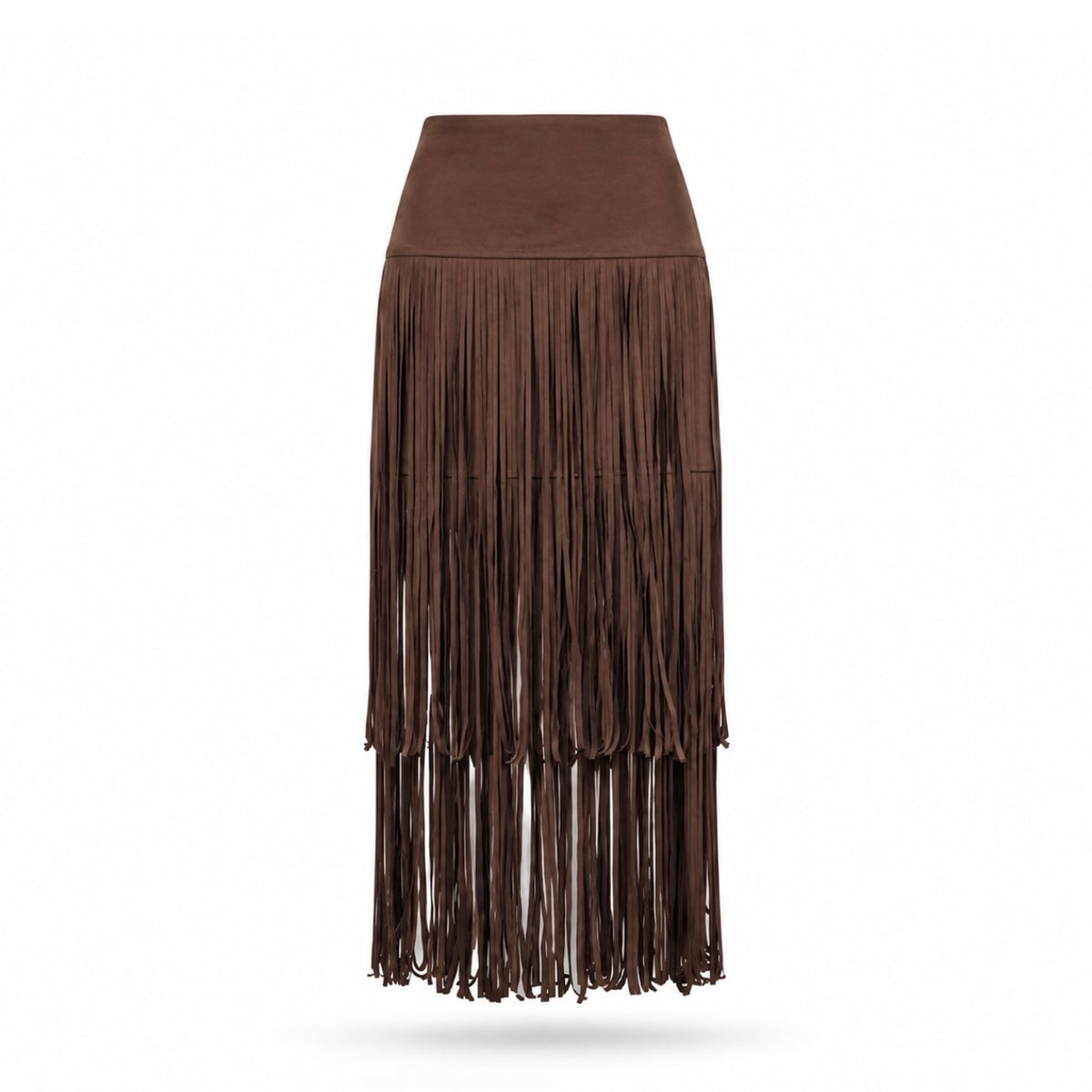 Falda chocolate de flecos boho chic