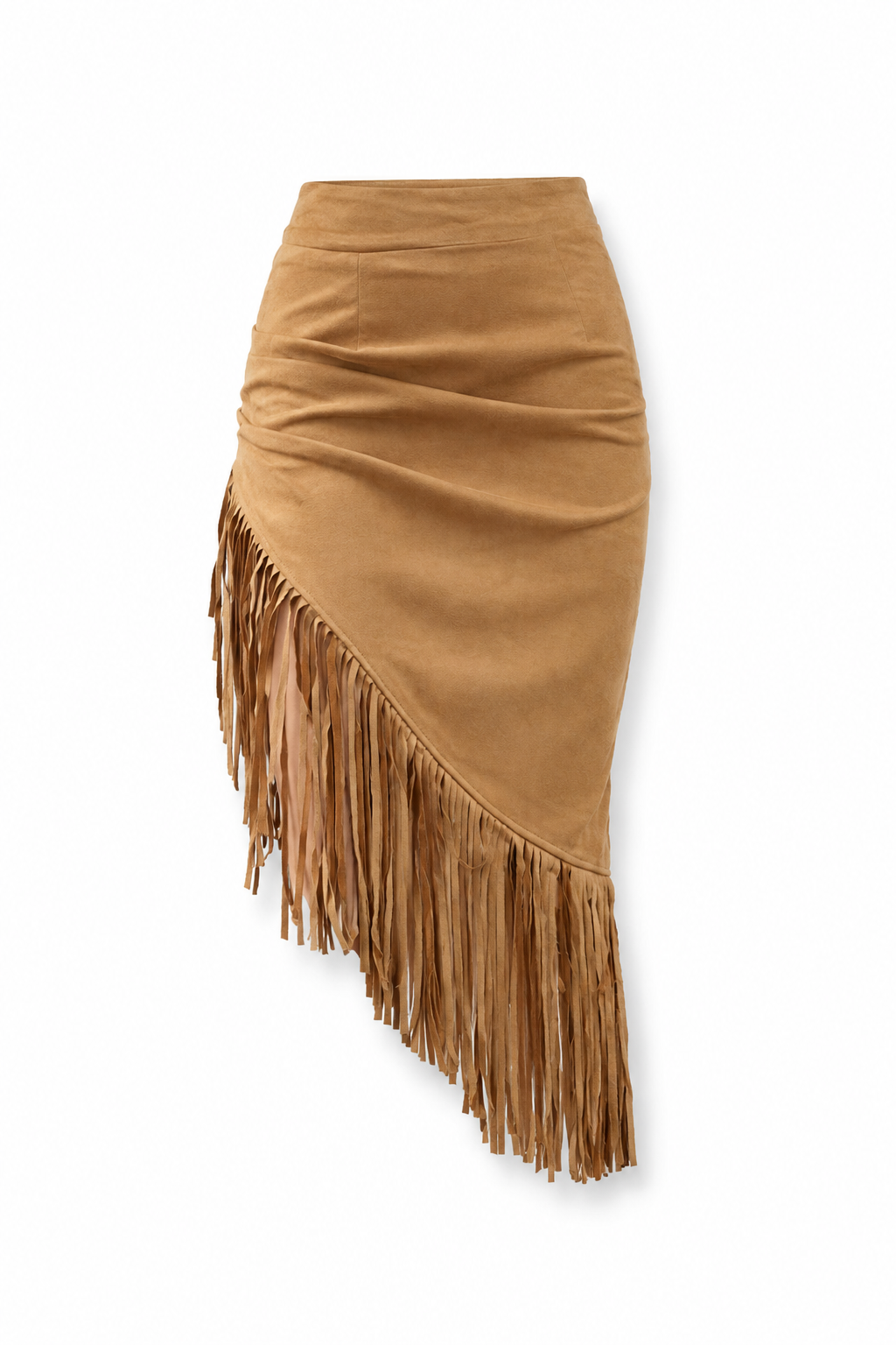 Falda de flecos asimétrica boho chic