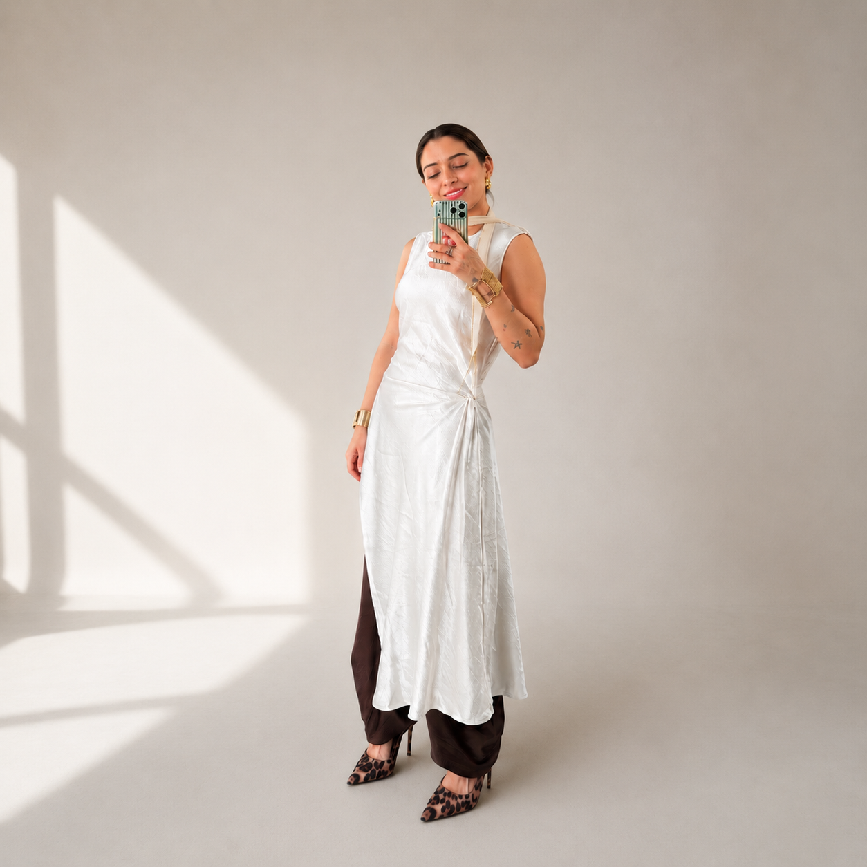 Blusa Maxi satinada